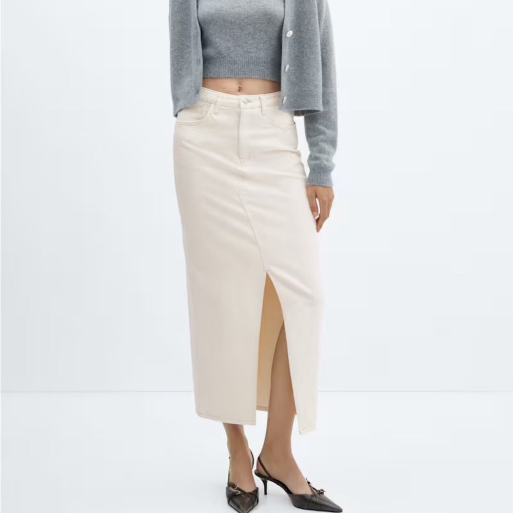 Mango Slit denim skirt